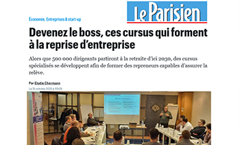 Reprendre une entreprise, ça s’apprend : le Parisien met en lumière CRA formation